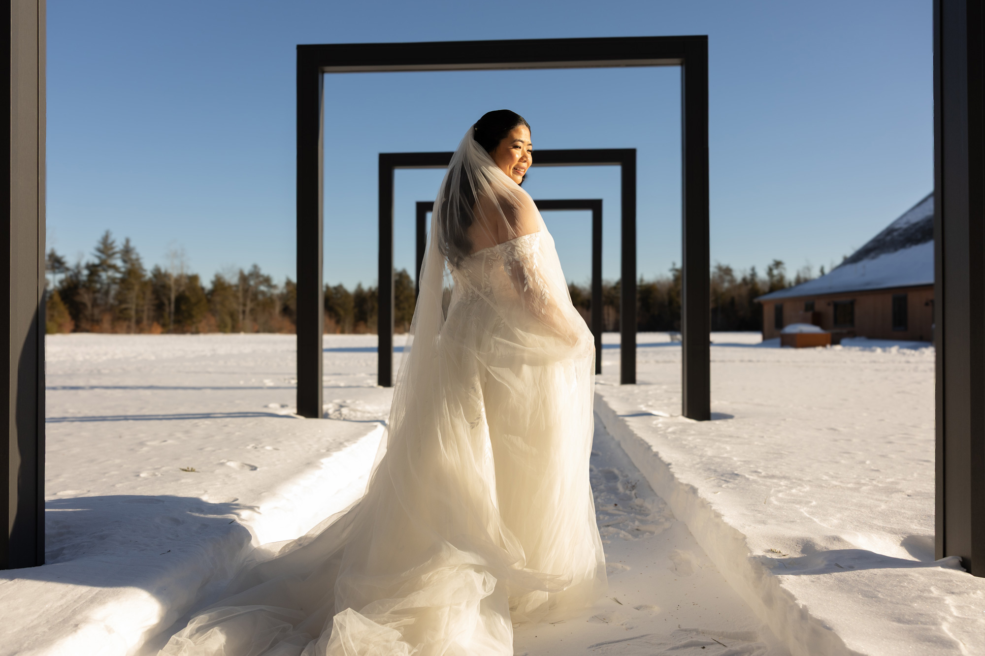 Bride and groom sharing a quiet moment during their wedding